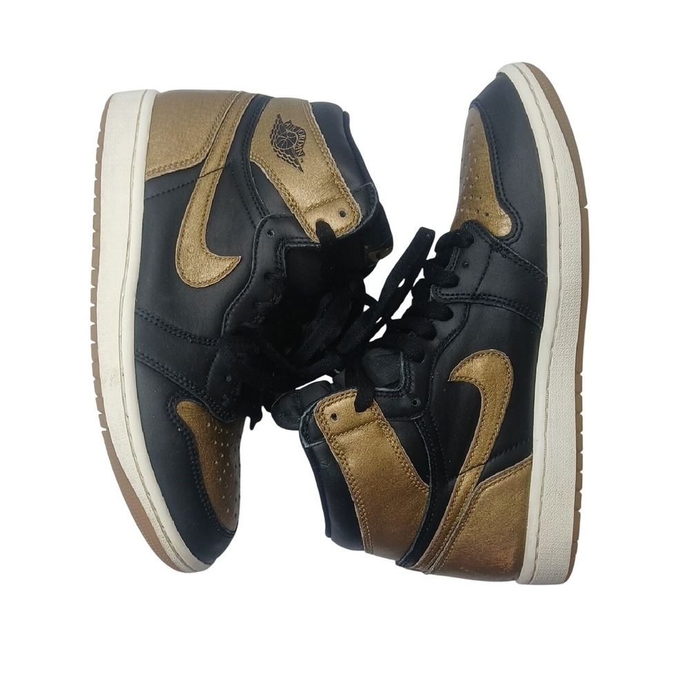 Nike Air Jordan 1 Retro High OG Mens Size 8 Black Gold‎ White DZ5485-071 - Picture 3 of 9